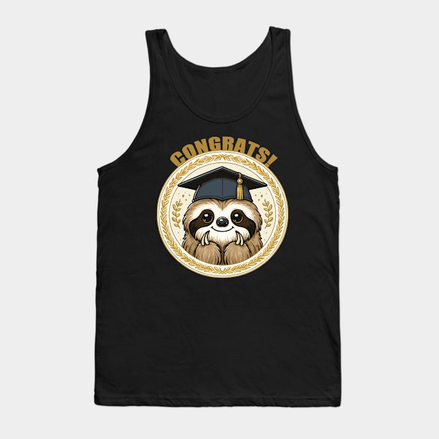 Congrats Graduate Sloth Tank Top by Heartsake